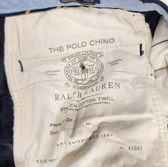 Polo Ralph Lauren Chino Pants Men's 34x34 Aviator Navy Stretch Straight Fit - Picture 7 of 14